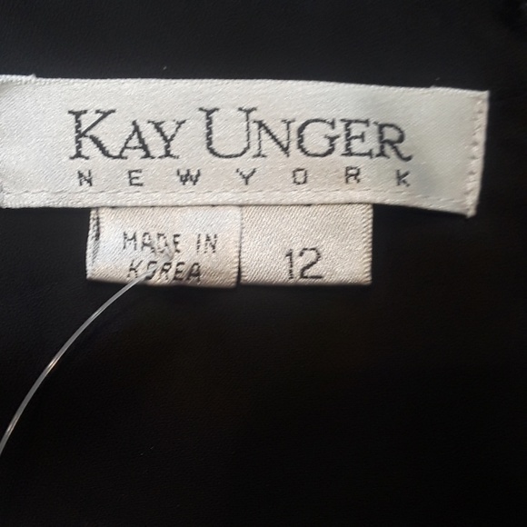 NWT KAY UNGER 100% silk black tiered dress size 12 - Picture 6 of 8